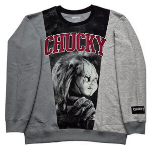 Chucky Child's Play Sweatshirt Men's Large Gray Good Guy Horror NEW